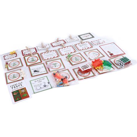 Kit lutin de Noël 2023, activités amusantes, accessoires de lutin, calendrier de l'Avent 24 jours, décoration de fête, cadeau de Noël (1/5)
