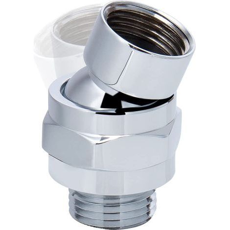 Laiton Rotule Pivotante en Réglable, Connecteur à Rotule pour pommeau de douche, Douche Pivotant Réglable Douche Raccord Convient, Résistant à la Rouille G1/2(Poli Chrome)