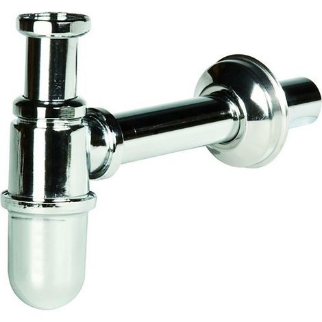 Sifone a bottiglia per lavabo in ottone cromato senza piletta attacco 1" (1/2)