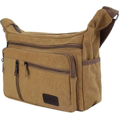 Sac bandoulière rétro en toile pour homme, nouveau sac tendance, multifonctionnel, portable, grande capacité, imperméable, pour les voyages et les loisirs.