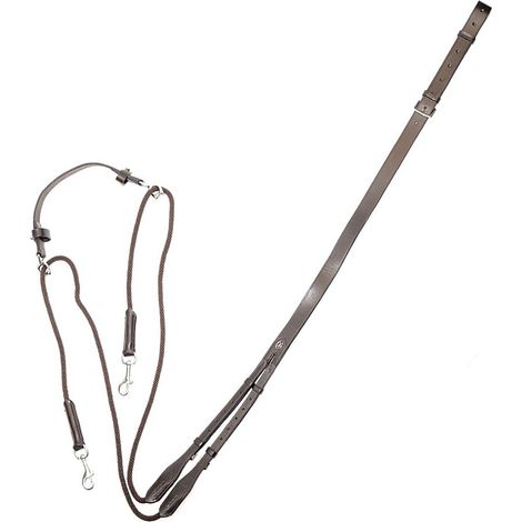 Chambon in cuoio regolabile con tiranti in nylon e fibbie inox: Pony, Marrone
