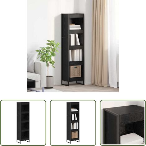 vidaXL Industriestil -  Bücherregal Schwarz Eichen-Optik 80 x 30 x 155 cm Holzwerkstoff (1/5)