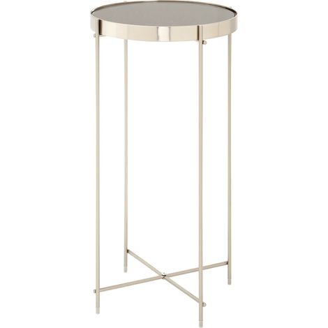 Premier Housewares Allure Grey Mirror TallSide Table (1/3)