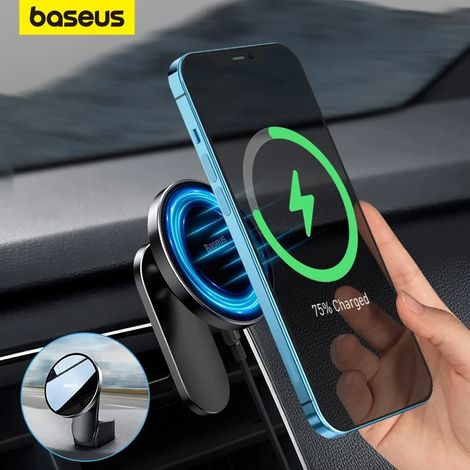 Support de téléphone de voiture Baseus, chargeur magnétique sans fil à charge rapide, support métallique pour smartphone compatible avec iPhone 13 et 14. (1/5)