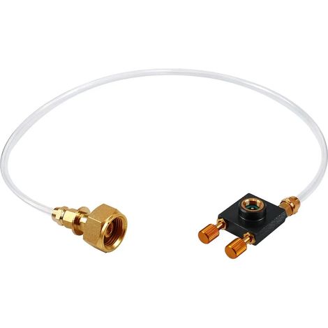 Adaptateur de recharge de propane pour réchaud à gaz avec soupape de décharge de pression, adaptateur de coupleur pour bouteille de gaz plate, connecteur pour barbecue de camping, réchauds de cuisine (1/5)