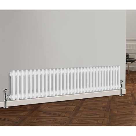 Traditional Radiator Cast Iron Style Radiator 2 Column White 300 x 1460mm