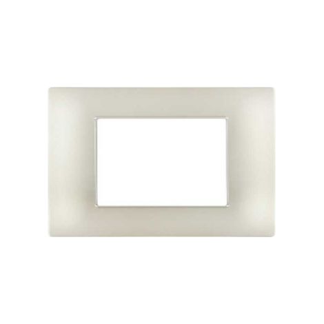 Placca 503 3 Moduli Grigio Silver Compatibile con Vimar Plana M6003-4