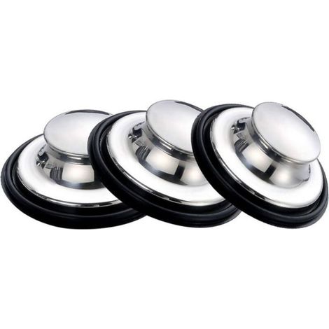 Bouchon D'évier - Acier Inoxydable 304 - Diamètre 85 mm - Hauteur 25,4 mm - Pour Évier Cuisine Standard - 3 Pièces
