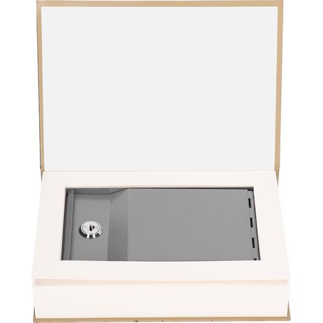 Lot factice de Sun Tzu pour cacher téléphone, coffre-fort livre simulé, tirelire adulte avec code, boîte camouflée créative clé (blanche). (1/5)
