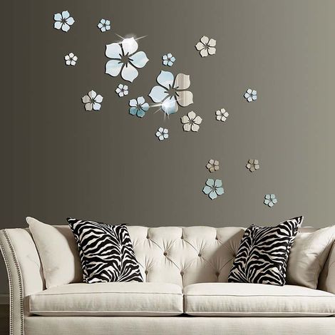 18-piece wall sticker set, DIY mirror decal combination, acrylic mirror decals, suitable for bedroom background decoration. (1/5)