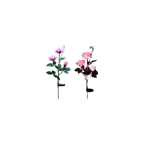Solar-Gartenleuchten für den Außenbereich mit 3 Rosen - Rosen (2 Stück) (1/5)