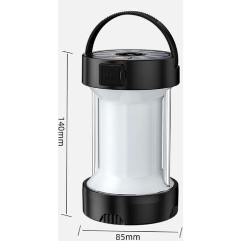 Lanterne LED Rechargeable, 1000 Lumens 4000mAh Lampe Camping 360°, Lampe Led Rechargeable Projecteur Portable, Ultra Puissante, Lampe de Camping 4 Modes, Câble USB Inclus, IPX4 Étanche,le noir (1/4)