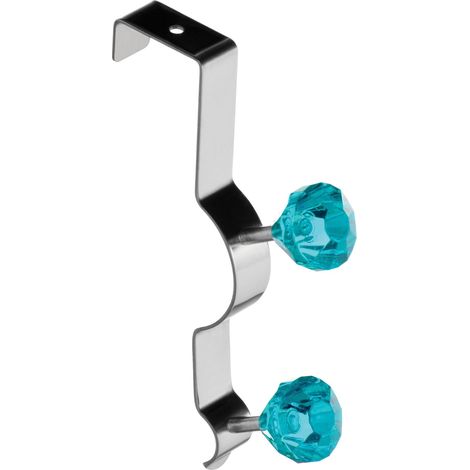 Premier Housewares Over Door Teal Diamantes Double Hook (1/2)