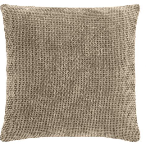 Coussin Déhoussable 45 x 45 cm – Velours Chenille Léo – Coloris Sable (1/3)