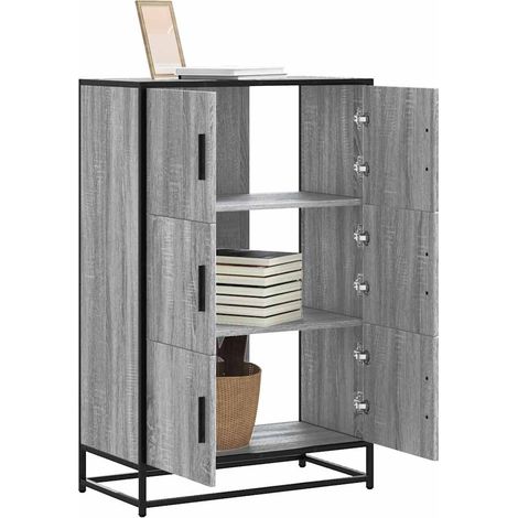 Highboard Grau Sonoma 68x35x106,5 cm Holzwerkstoff und Metall