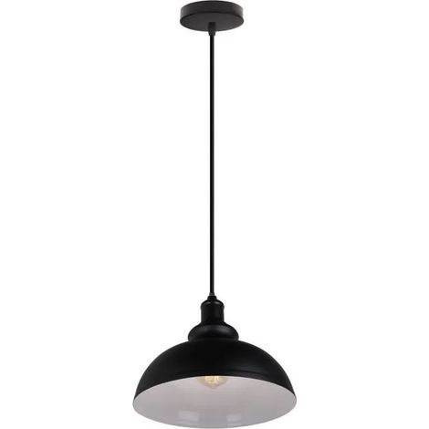 U-Do Suspension Lustre 29cm E27 Industriel Luminaire en Métal Noir éclairage Lampe de Plafond (1/4)