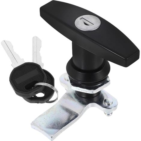Serrure Métallique pour Armoire avec Poignée en T en Alliage de Zinc, Serrure Cylindrique avec Clés, Facile à Utiliser pour Boîte Électrique et Camion Rv (1/5)