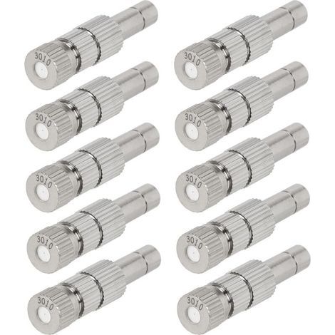 Lot de 10 Buses de Brumisation Basse Pression 0,3 mm en Céramique, Buses de Brumisation en Laiton avec Filtre pour Connecteur 6 mm (1/5)