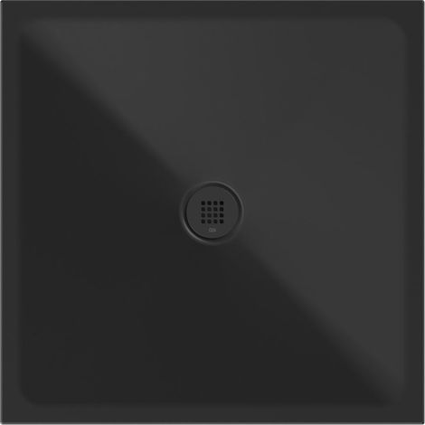 Receveur de douche en céramique carré 90x90x2cm, noir mat