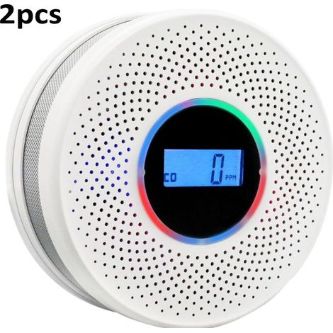 Détecteur de Fumée et de Monoxyde de Carbone 2 en 1 - Protection Incendie et Sécurité contre le CO(2pcs) (1/5)
