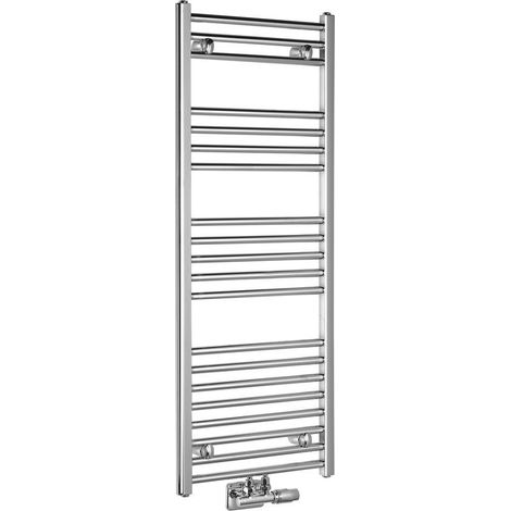 Radiateur de salle de bain ALYA droit 400x1188mm, raccordement central, chromé (1/4)