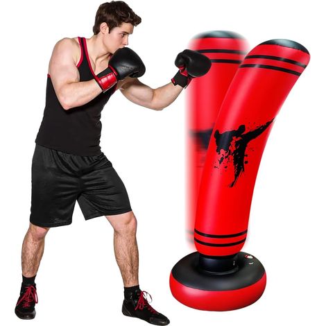 Sac de Frappe Gonflable 47.61 cm Sac de Frappe Anti-Stress Sac de Frappe pour Enfants Garçon/Fille Sac de Frappe Autonome pour Entraînement Thaïlandais Fitness S (1/5)