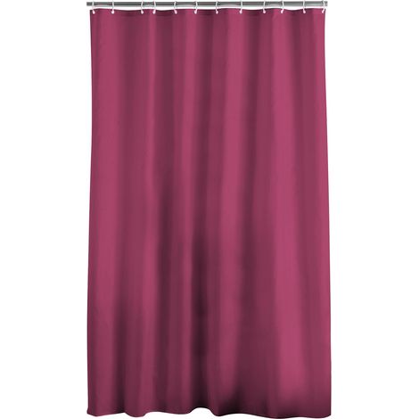 Rideau de Douche avec Crochets (180 x 200 cm) Essencia Framboise, Polyester Uni (1/3)