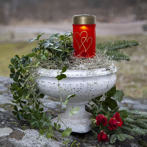 Star Solar LED Grablicht "HERZ", rot/gold (1/5)