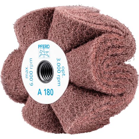 PFERD TOOLS POLINOX Vlies-Schleifrad PNG Ø 100x50mm Gewinde 5/8-11 A180 für Feinschliff und Finish 5 Stk (1/4)