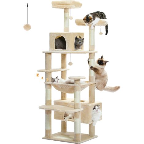 Arbre à chat, Design spacieux, Surfaces de grattage durables (1/2)