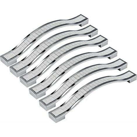 Stück 128 mm Kristall-Türgriffe, Dekoration, Türknöpfe, Möbelknöpfe für Schränke, Schubladen, Kleiderschränke, Mülleimer, Garderobenschränke, Silber