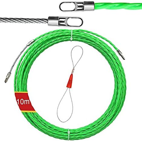 Tire Fil Electrician, 10M Fish Tape Cable Aiguille Electricien Électrique Filetage Guide Conduit avec Tête Flexible de Guidage, pour Câble Communication Mur Sol -