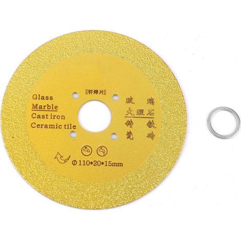 Disque diamanté 110mm pour coupe et meulage de céramique, verre, pierre - Lame brasée (01) (1/5)