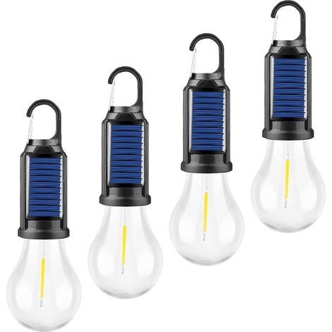 Lot de 4 lampes de camping à LED rechargeables par USB, éclairage de tente extérieur (tête ronde) (1/5)