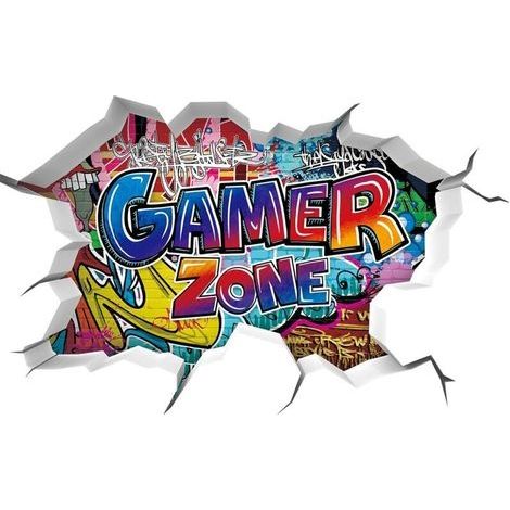 3D Autocollants Muraux Gamer,Sticker Mural de Chambre Garçon,Gamer Poster Murale Décoration,DIY Sticker Gamer,Moderne Stickers Muraux de Décoration de Salon,Autocollant Mural de Garçon Dortoir (1/4)