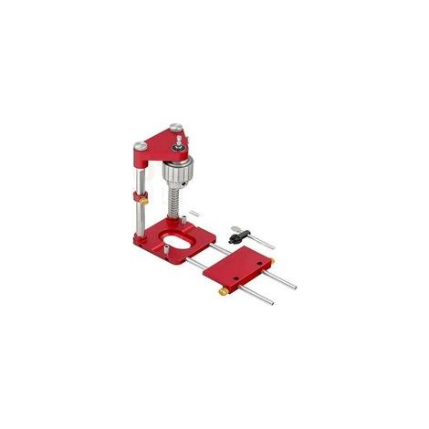 Autre outil du menuisier,Localisateur de perceuse Guide de gabarit de perçage portable Positionneur de perforation precis Outil de travail du bois en acier pour charpentier, modele: Rouge,de (1/4)