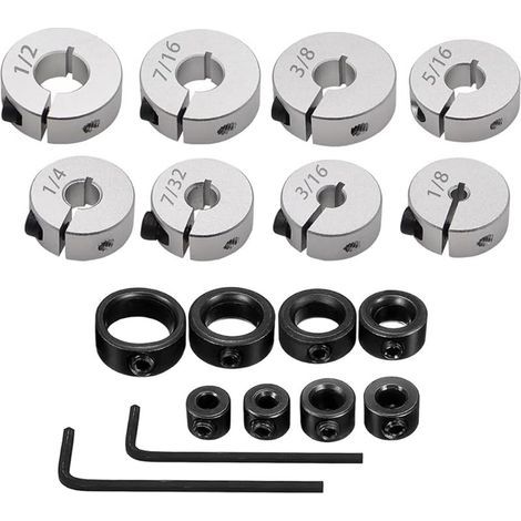 Kit de butée de profondeur de 16 pièces, kit de bagues de butée de profondeur, limiteur de profondeur réglable, bague de limitation de profondeur, butée de profondeur pour perceuse, avec (1/5)