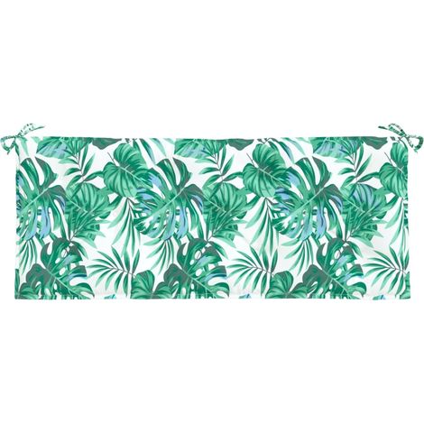 Gartenbankkissen mit Blattmuster 120x50x7 cm