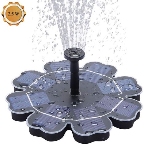 Pompe à Eau Solaire, 2.5W Pompe de Bassin Solaire Fontaine à Oiseaux Pompe à Eau Flottante Extérieure Cascade de Circulation Solaire pour Piscine Jardin Aquarium - RWJardin / bassins d'ornement / font (1/5)