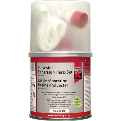 Auto-K Polyester Reparaturharz Set + Härter 250 g Spachtel Spachtelmasse