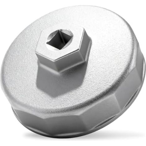 Capuchon de clé de filtre à huile - 74 mm, entraînement 3/8", 14 rainures - Outil de filtre à huile en alliage d'aluminium - Compatible avec de nombreux véhicules. (1/5)