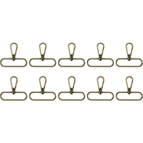 10Pcs Mousquetons Pivotants, Mousqueton à Anneau Ovale de 2 Pouces, Crochet à Griffe en Métal avec Porte-Poussoir pour Fabrication de Sacs à Main, Ceinture, en Laiton (1/5)