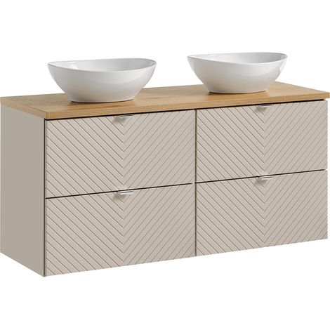 Doppelwaschtisch 120cm Manoa mit 4 Schubladen, Kaschmir