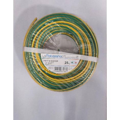 Cavo unipolare fs17 go-at topline 4mm 25 metri giallo verde -mfs174gv25