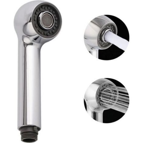 Bec de rechange pour robinet de cuisine extractible, tête de robinet d'évier à 2 fonctions, connecteur mâle G1/2 ou 13/16", non universel, nickel brossé, plaqué chrome (1/5)