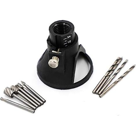 Kit découpe plaque de bois Dremel Outils rotatry Multi HSS forage Fraise Accessoir Précis rotatif à découper Positionneur - (1/4)