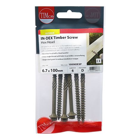 TIMCO Timber Screws Hex Flange Head Exterior Green - 6.7 x 100