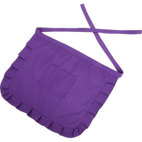 Tablier de serveuse demi-tablier avec poche, mélange de coton violet foncé, de restaurant (1/5)