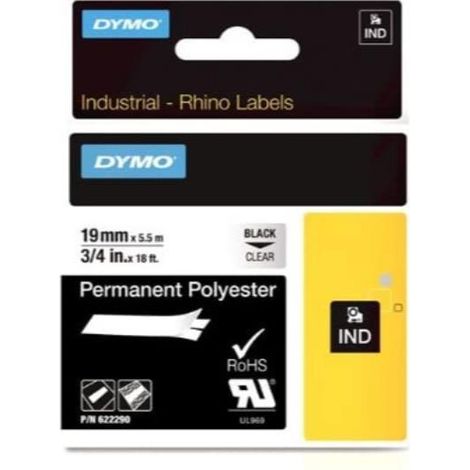 Dymo RhinoPRO ruban adhésif noir polyester durable (1/2)