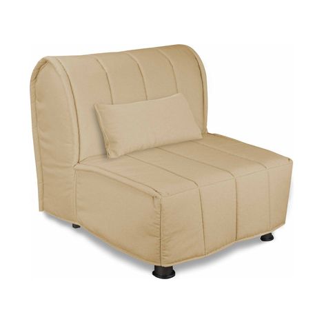 EVERGREENWEB - Divano letto Materasso singolo 80x190 in Waterfoam Ortopedico Prontoletto con Rivestimento sfoderabile e lavabile Cuscini supersoft abbinati color BEIGE - Evening (1/3)